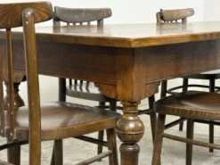 Grande table de ferme ancienne en chêne – 229 cm