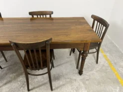 Grande table de ferme ancienne en chêne – 229 cm