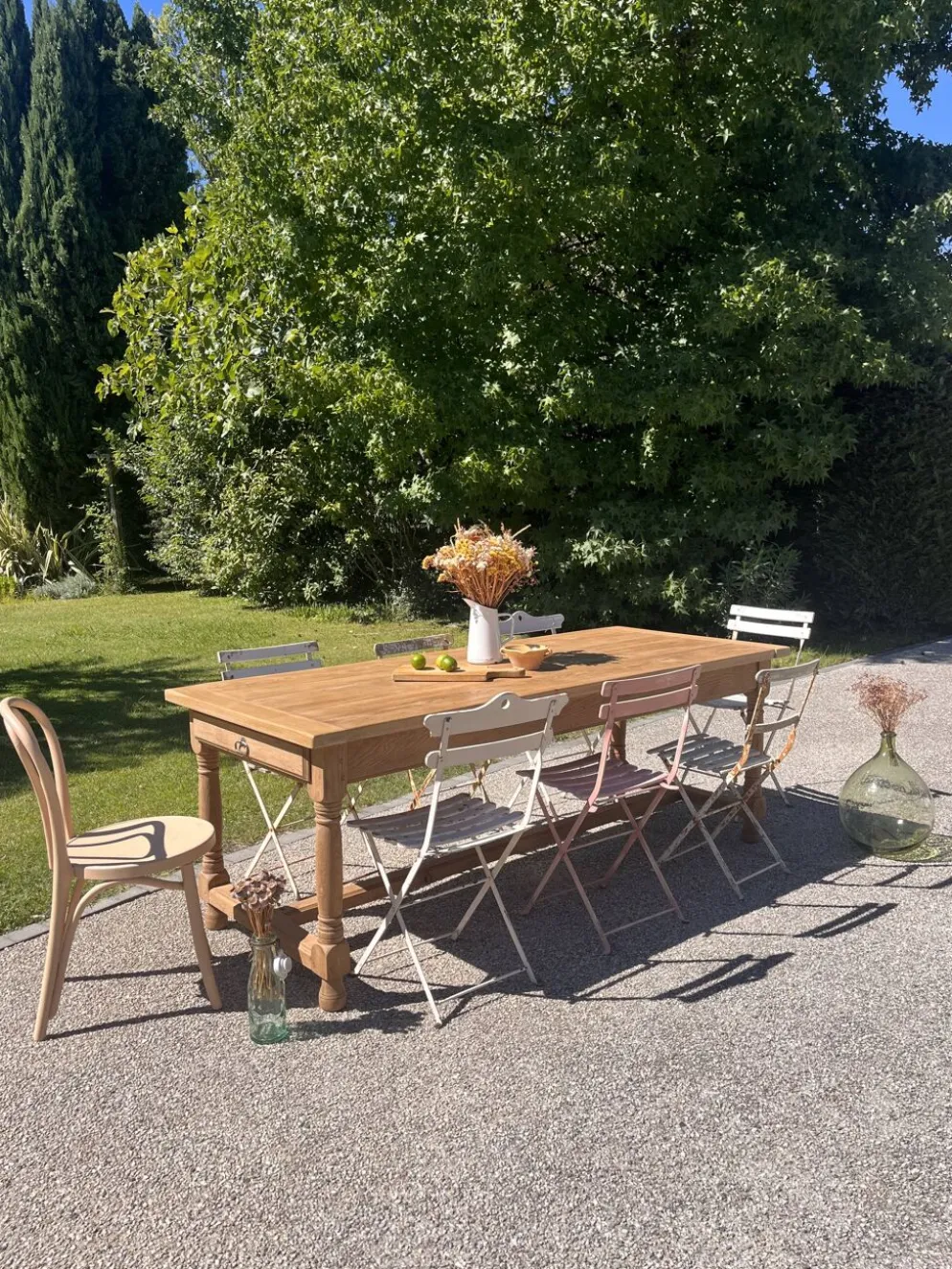 Grande table de ferme en chêne massif
