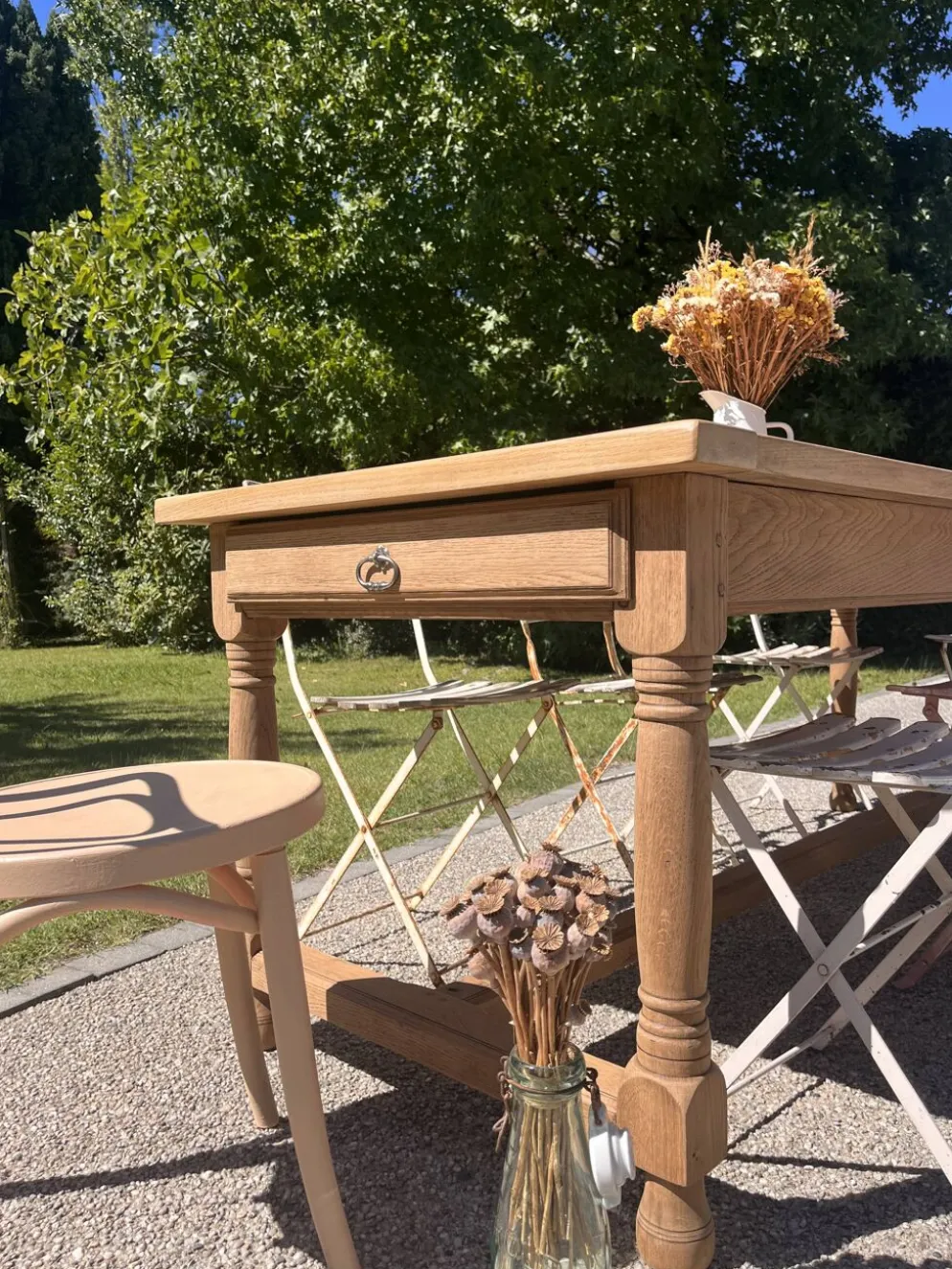 Grande table de ferme en chêne massif