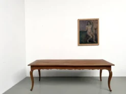 Grande table de ferme en merisier massif des années 1900