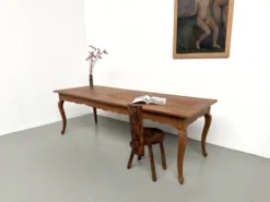 Grande table de ferme en merisier massif des années 1900