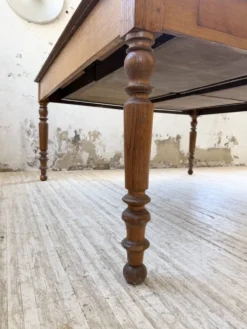 Grande table de ferme XL chêne « carrée » conférence 1950