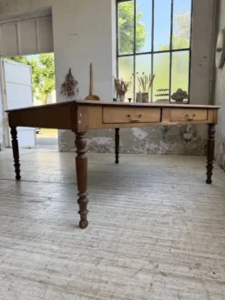 Grande table de ferme XL chêne « carrée » conférence 1950