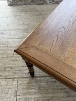Grande table de ferme XL chêne « carrée » conférence 1950