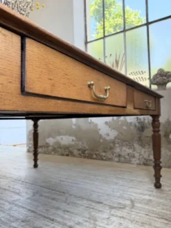 Grande table de ferme XL chêne « carrée » conférence 1950
