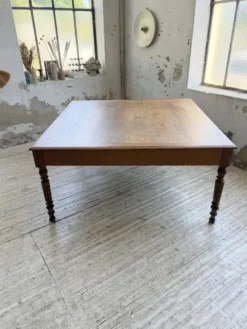 Grande table de ferme XL chêne « carrée » conférence 1950