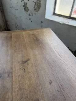 Grande table de ferme XL chêne « carrée » conférence 1950