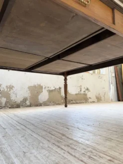 Grande table de ferme XL chêne « carrée » conférence 1950