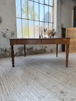 Grande table de ferme XL chêne « carrée » conférence 1950