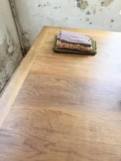 Grande table de ferme XL chêne « carrée » conférence 1950