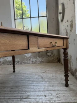 Grande table de ferme XL chêne « carrée » conférence 1950