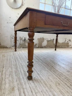 Grande table de ferme XL chêne « carrée » conférence 1950