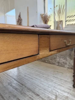 Grande table de ferme XL chêne « carrée » conférence 1950