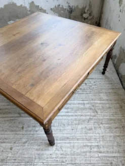 Grande table de ferme XL chêne « carrée » conférence 1950