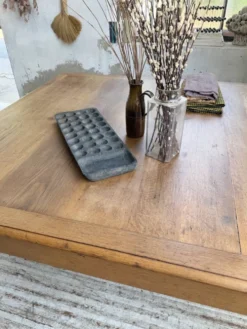 Grande table de ferme XL chêne « carrée » conférence 1950