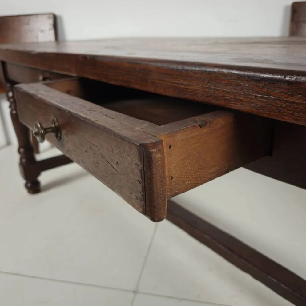 Grande table de monastère en chêne français 320/220 cm, début du 20e siècle