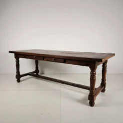 Grande table de monastère en chêne français 320/220 cm, début du 20e siècle