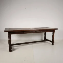 Grande table de monastère en chêne français 320/220 cm, début du 20e siècle