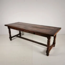 Grande table de monastère en chêne français 320/220 cm, début du 20e siècle