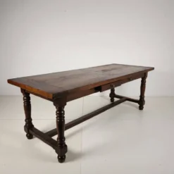 Grande table de monastère en chêne français 320/220 cm, début du 20e siècle