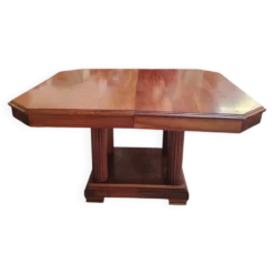 Grande table de repas Art Déco en bois massif - 1930
