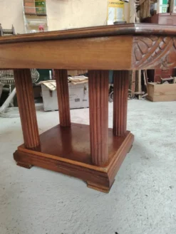 Grande table de repas Art Déco en bois massif - 1930