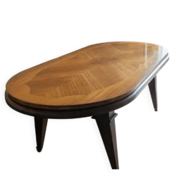 Grande Table de Salle à Manger Vintage 2m. Marqueterie en Chevrons