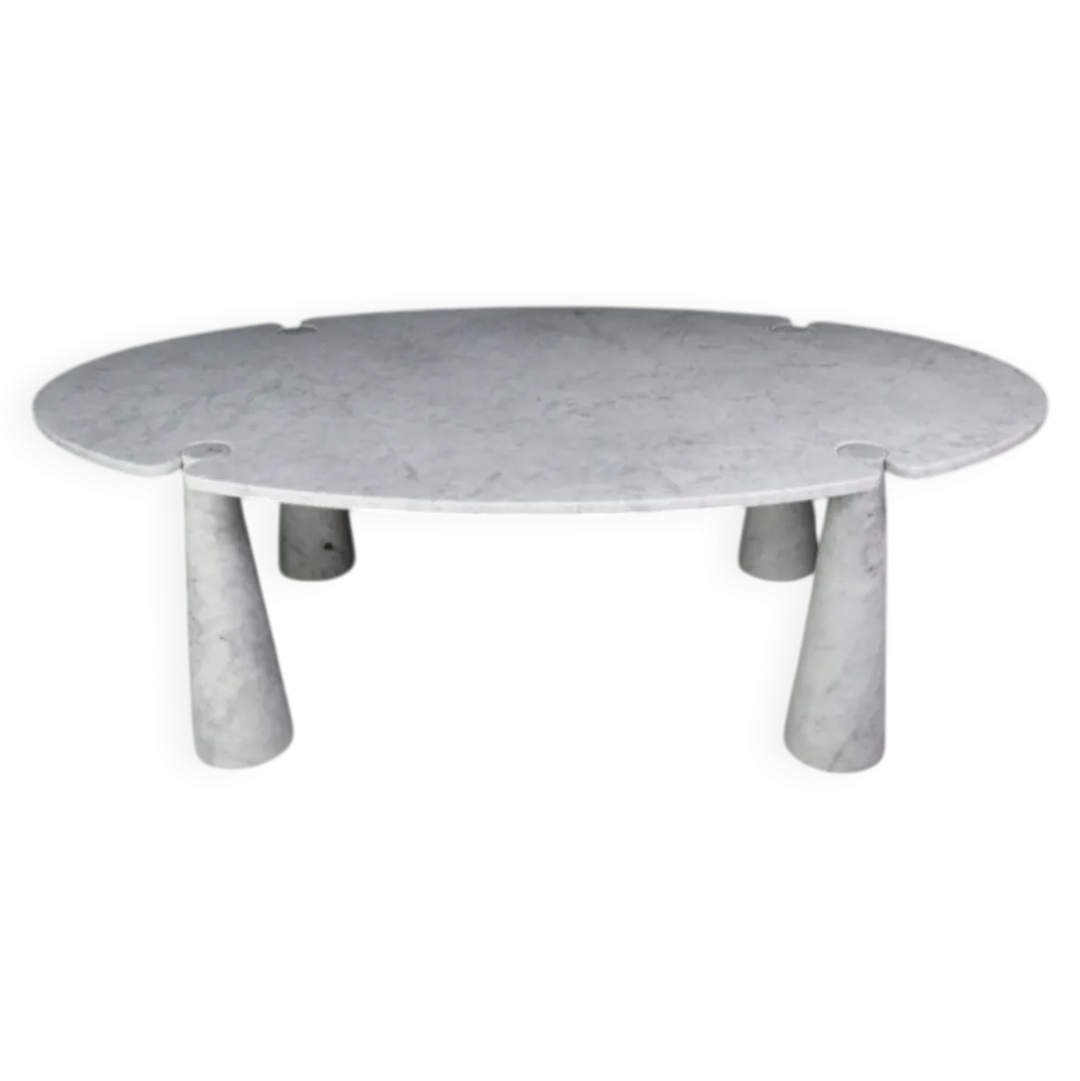 Grande table en marbre blanc de Carrare Eros par Angelo Mangiarotti pour Skipper, années 1990.