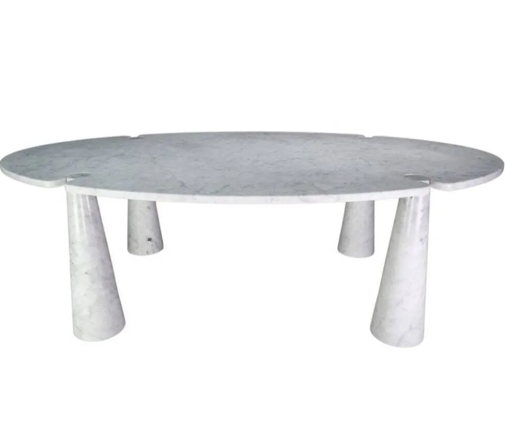 Grande table en marbre blanc de Carrare Eros par Angelo Mangiarotti pour Skipper, années 1990.