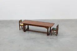 Grande table à manger en chêne français, style Renaissance, vers 1880
