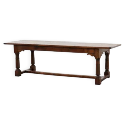 Grande table à manger en chêne français, style Renaissance, vers 1880