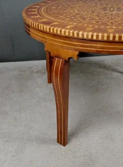 Grande Table à Thé Marocaine en Marqueterie – XXe