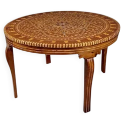 Grande Table à Thé Marocaine en Marqueterie – XXe