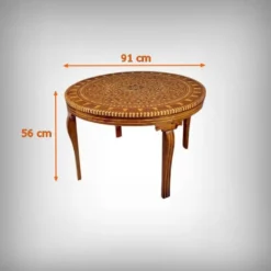 Grande Table à Thé Marocaine en Marqueterie – XXe
