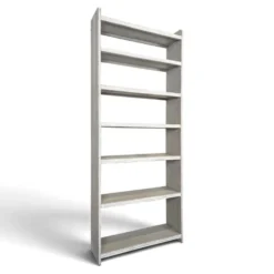 Grande étagère bibliothèque en bois peint blanc