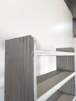 Grande étagère bibliothèque en bois peint blanc