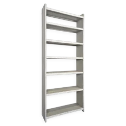 Grande étagère bibliothèque en bois peint blanc