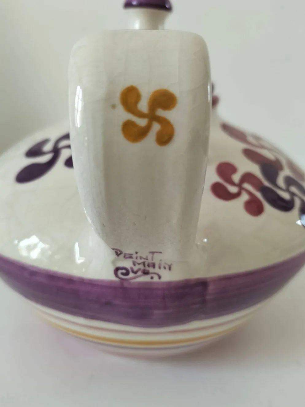 Grande théière basque Goicoechea – décor croix basques