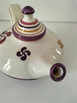 Grande théière basque Goicoechea – décor croix basques