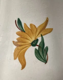 Grande théière en céramique à décor de fleurs Digoin Sarreguemines