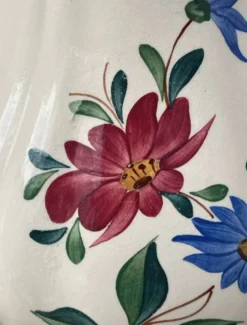 Grande théière en céramique à décor de fleurs Digoin Sarreguemines