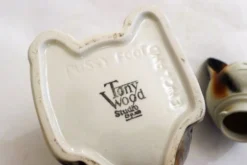 Grande théière zoomorphe Chat, en faïence anglaise vintage