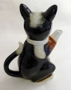 Grande théière zoomorphe Chat, en faïence anglaise vintage