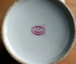 Grande verseuse / cafetière vintage en porcelaine – Décor Oiseau de paradis