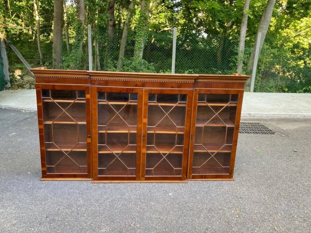 Grande Vitrine Bibliothèque de Style Anglais à Croisillons