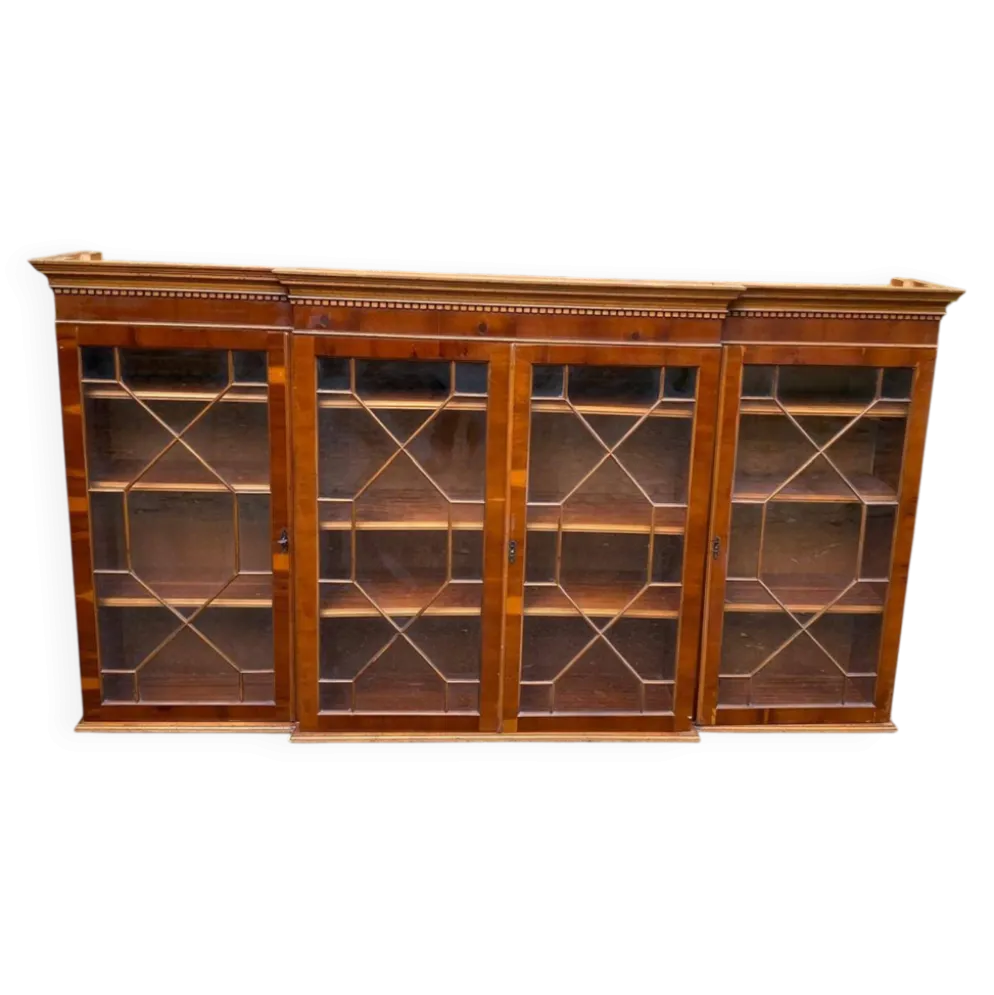 Grande Vitrine Bibliothèque de Style Anglais à Croisillons