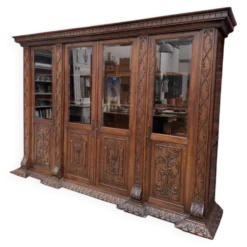 Grande vitrine de pharmacie en chêne