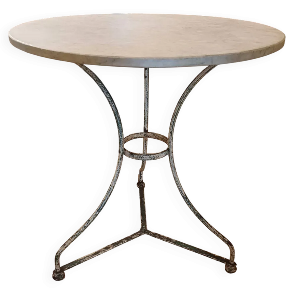Grand guéridon de bistrot, diamètre 70 cm, époque 1900.