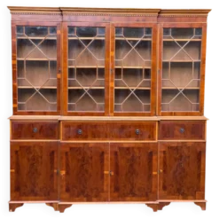 Grand Meuble Bibliothèque / Secrétaire d'Angleterre Style Regency — Bois No